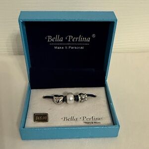 Bella Perlina Heart and Silver Charm Bracelet